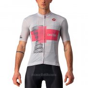 2021 Abbigliamento Ciclismo Giro d'Italia Bianco Rosa Manica Corta e Salopette