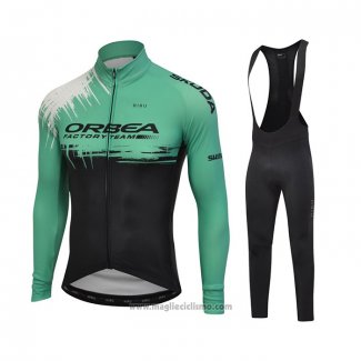 2021 Abbigliamento Ciclismo Orbea Nero Verde Manica Lunga e Salopette