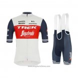 2021 Abbigliamento Ciclismo Trek Segafredo Bianco Scuro Blu Manica Corta e Salopette