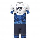 2022 Abbigliamento Ciclismo Israel Cycling Academy Blu Bianco Manica Corta e Salopette(1)