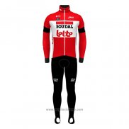 2022 Abbigliamento Ciclismo Lotto Soudal Rosso Manica Lunga e Salopette