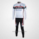 2010 Abbigliamento Ciclismo Bianchi Bianco Manica Lunga e Salopette