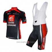 2010 Abbigliamento Ciclismo Caisse D Epargne Nero e Bianco Manica Corta e Salopette