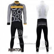 2010 Abbigliamento Ciclismo Livestrong Grigio Manica Lunga e Salopette