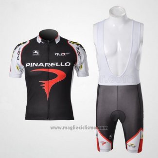 2010 Abbigliamento Ciclismo Pinarello Nero e Rosso Manica Corta e Salopette