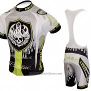 2010 Abbigliamento Ciclismo Rock Racing Argentato e Verde Manica Corta e Salopette