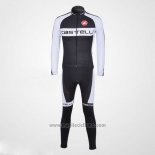 2011 Abbigliamento Ciclismo Castelli Bianco e Nero Manica Lunga e Salopette