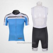 2011 Abbigliamento Ciclismo Giordana Bianco e Celeste Manica Corta e Salopette