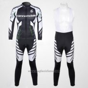 2012 Abbigliamento Ciclismo Cannondale Nero e Bianco Manica Lunga e Salopette