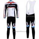 2012 Abbigliamento Ciclismo Cube Nero e Bianco Manica Lunga e Salopette