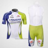 2012 Abbigliamento Ciclismo Liquigas Cannondale Verde e Bianco Manica Corta e Salopette