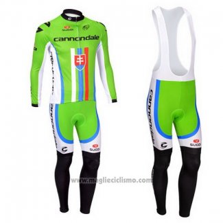 2013 Abbigliamento Ciclismo Cannondale Campione Slovacchia Manica Lunga e Salopette