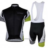 2013 Abbigliamento Ciclismo Look Nero e Verde Manica Corta e Salopette