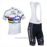 2013 Abbigliamento Ciclismo UCI Mondo Campione Lider Quick Step Manica Corta e Salopette