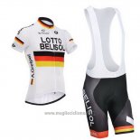 2014 Abbigliamento Ciclismo Lotto Belisol Campion Germania Manica Corta e Salopette