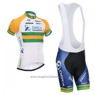 2014 Abbigliamento Ciclismo Orica GreenEDGE Campione Austria Manica Corta e Salopette