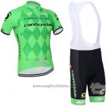 2016 Abbigliamento Ciclismo Canonodale Verde Manica Corta e Salopette