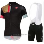 2016 Abbigliamento Ciclismo Castelli Nero e Giallo Manica Corta e Salopette