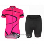 2016 Abbigliamento Ciclismo Donne Pinarello Nero e Fuxia Manica Corta e Salopette