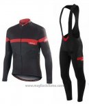 2016 Abbigliamento Ciclismo Specialized Ml Rosso e Nero Manica Lunga e Salopette