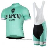 2017 Abbigliamento Ciclismo Bianchi Milano Pride Verde Manica Corta e Salopette