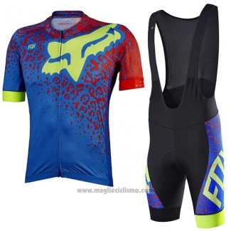 2017 Abbigliamento Ciclismo Fox Ascent Comp Blu Manica Corta e Salopette