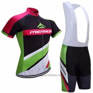 2017 Abbigliamento Ciclismo Merida Rosso e Verde Manica Corta e Salopette