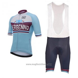 2017 Abbigliamento Ciclismo Santini Berbenno Azzurro Manica Corta e Salopette