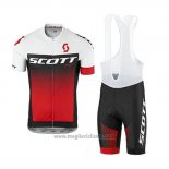 2017 Abbigliamento Ciclismo Scott Rosso e Bianco Manica Corta e Salopette