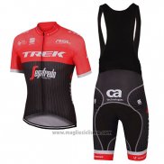 2017 Abbigliamento Ciclismo Trek Segafredo Nero e Rosso Manica Corta e Salopette