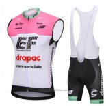 2018 Gilet Antivento Cannondale Drapac Bianco e Rosa