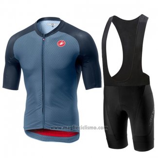 2019 Abbigliamento Ciclismo Castelli Aero Race Blu Rosso Manica Corta e Salopette