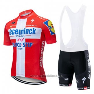 2019 Abbigliamento Ciclismo Deceuninck Quick Step Campione Svizzera Manica Corta e Salopette