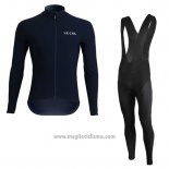 2019 Abbigliamento Ciclismo Lecol Blu Manica Lunga e Salopette