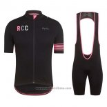 2019 Abbigliamento Ciclismo Rapha Nero Rosa Manica Corta e Salopette
