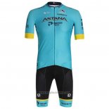 2020 Abbigliamento Ciclismo Astana Giallo Blu Manica Corta e Salopette