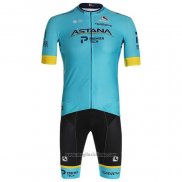 2020 Abbigliamento Ciclismo Astana Giallo Blu Manica Corta e Salopette