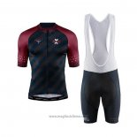 2020 Abbigliamento Ciclismo Craft Spento Blu Rosso Manica Corta e Salopette