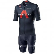 2020 Abbigliamento Ciclismo Ineos Grenadiers Rosso Scuro Blu Manica Corta e Salopette(1)