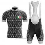 2020 Abbigliamento Ciclismo Italia Nero Grigio Manica Corta e Salopette
