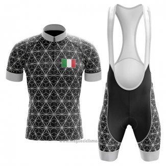 2020 Abbigliamento Ciclismo Italia Nero Grigio Manica Corta e Salopette