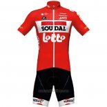 2020 Abbigliamento Ciclismo Lotto Soudal Rosso Manica Corta e Salopette