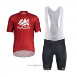 2020 Abbigliamento Ciclismo Maloja Rosso Bianco Manica Corta e Salopette