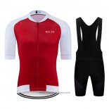 2020 Abbigliamento Ciclismo NDLSS Bianco Rosso Manica Corta e Salopette