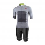 2021 Abbigliamento Ciclismo Castelli Grigio Bianco Manica Corta e Salopette(5)