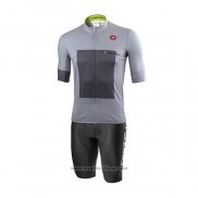 2021 Abbigliamento Ciclismo Castelli Grigio Bianco Manica Corta e Salopette(5)