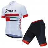 2021 Abbigliamento Ciclismo R Star Bianco Rosso Manica Corta e Salopette