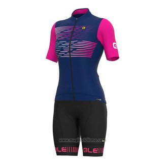 2022 Abbigliamento Ciclismo Donne ALE Blu Fuxia Manica Corta e Salopette