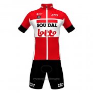 2022 Abbigliamento Ciclismo Lotto Soudal Rosso Manica Corta e Salopette