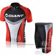 2010 Abbigliamento Ciclismo Giant Nero e Rosso Manica Corta e Salopette